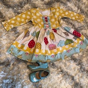 Eleanor Rose up in the clouds Mustard 3t 4t LS